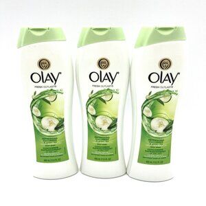 3X Olay Body Wash Fresh Outlast Refreshing Cucumbers & Green Tea 13.5 FL Oz Ea